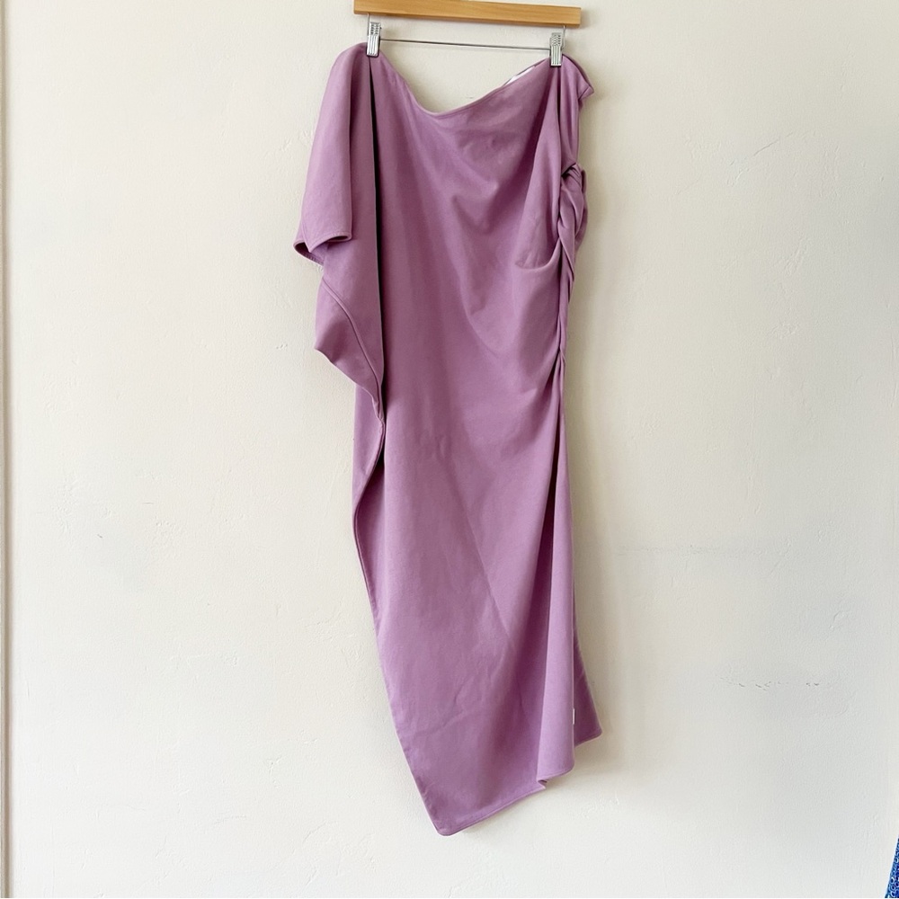 The Attico Asymmetric Draped Cotton-Jersey Mini Dress - Picture 5 of 13